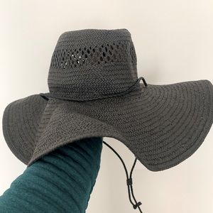 Madewell black straw sun hat